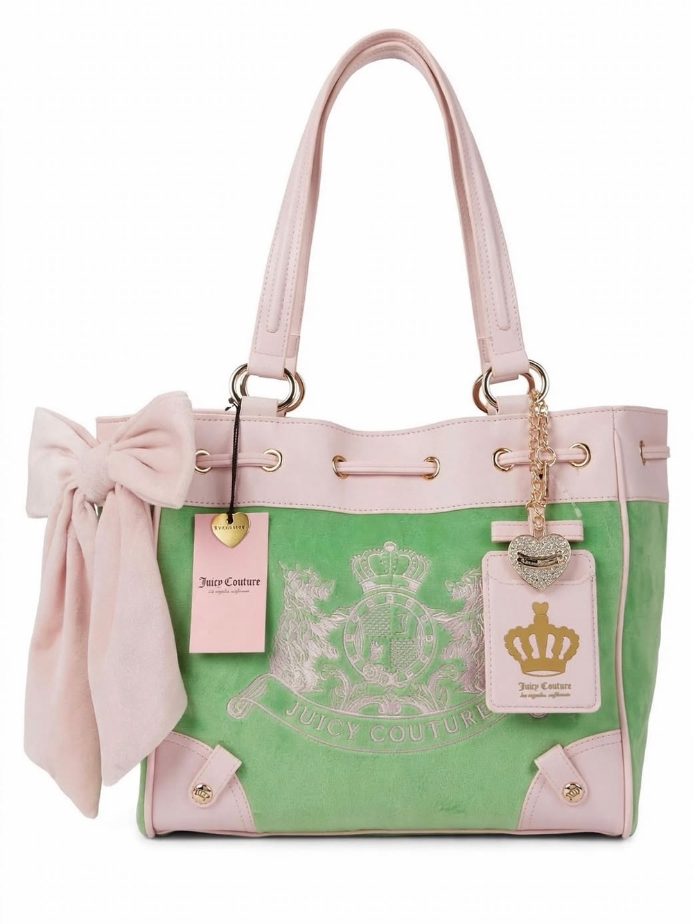 ⭐️DAYDREAMER⭐️Juicy Couture Pink Trim Green Scottie Daydreamer with Bow Charm